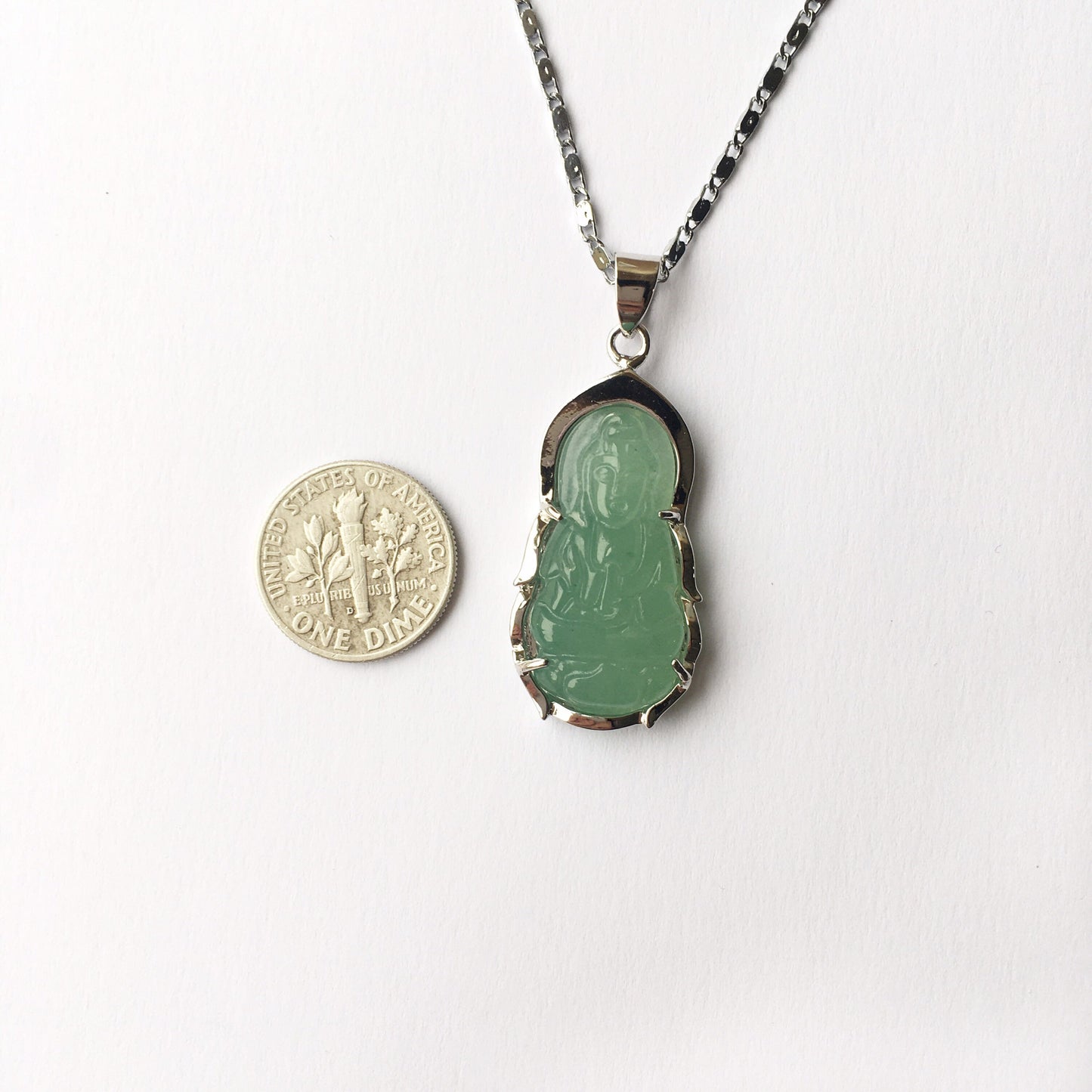 Jade Guanyin pendant amulet necklace