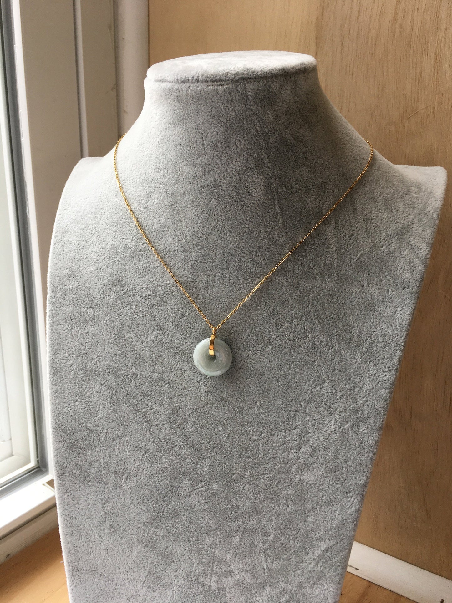 Lucky White Jade Peace Buckle Jade Necklace, Lucky Gift
