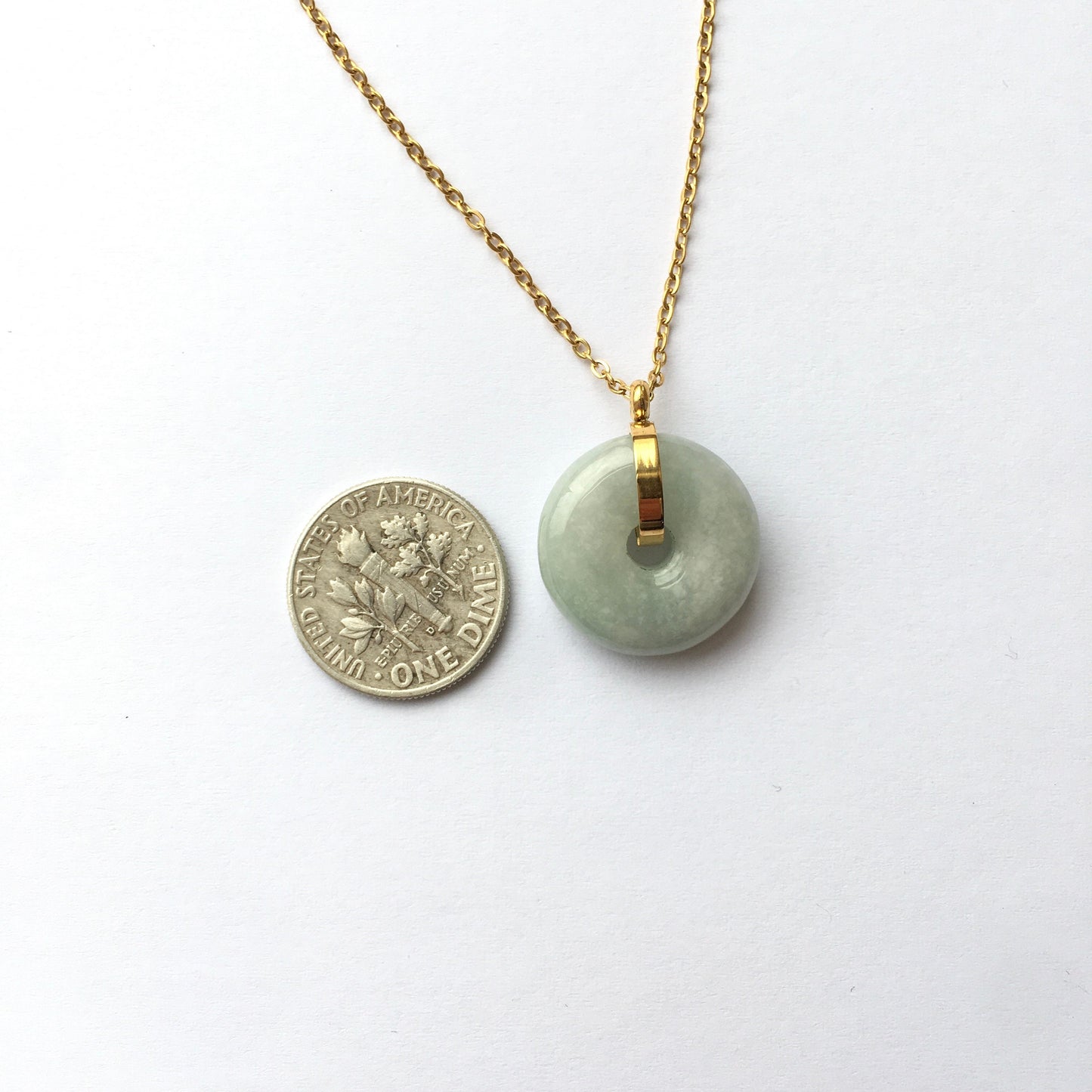 Lucky White Jade Peace Buckle Jade Necklace, Lucky Gift
