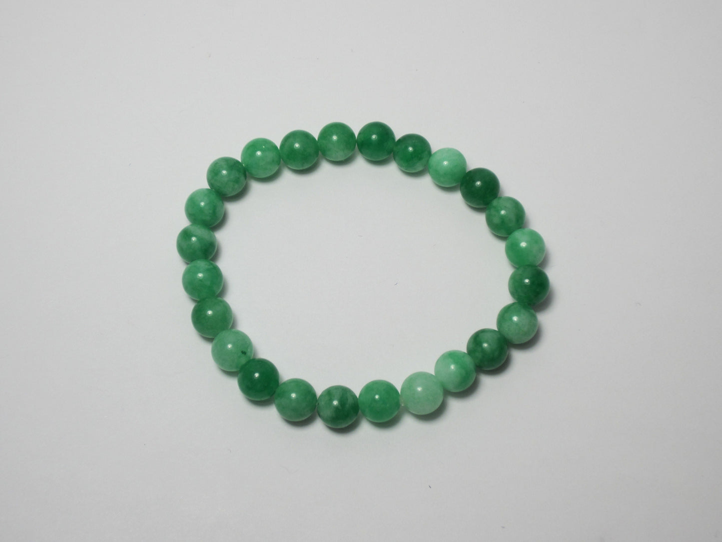 8mm Green Jade Beaded Bracelet, Genuine Gemstone Bracelet