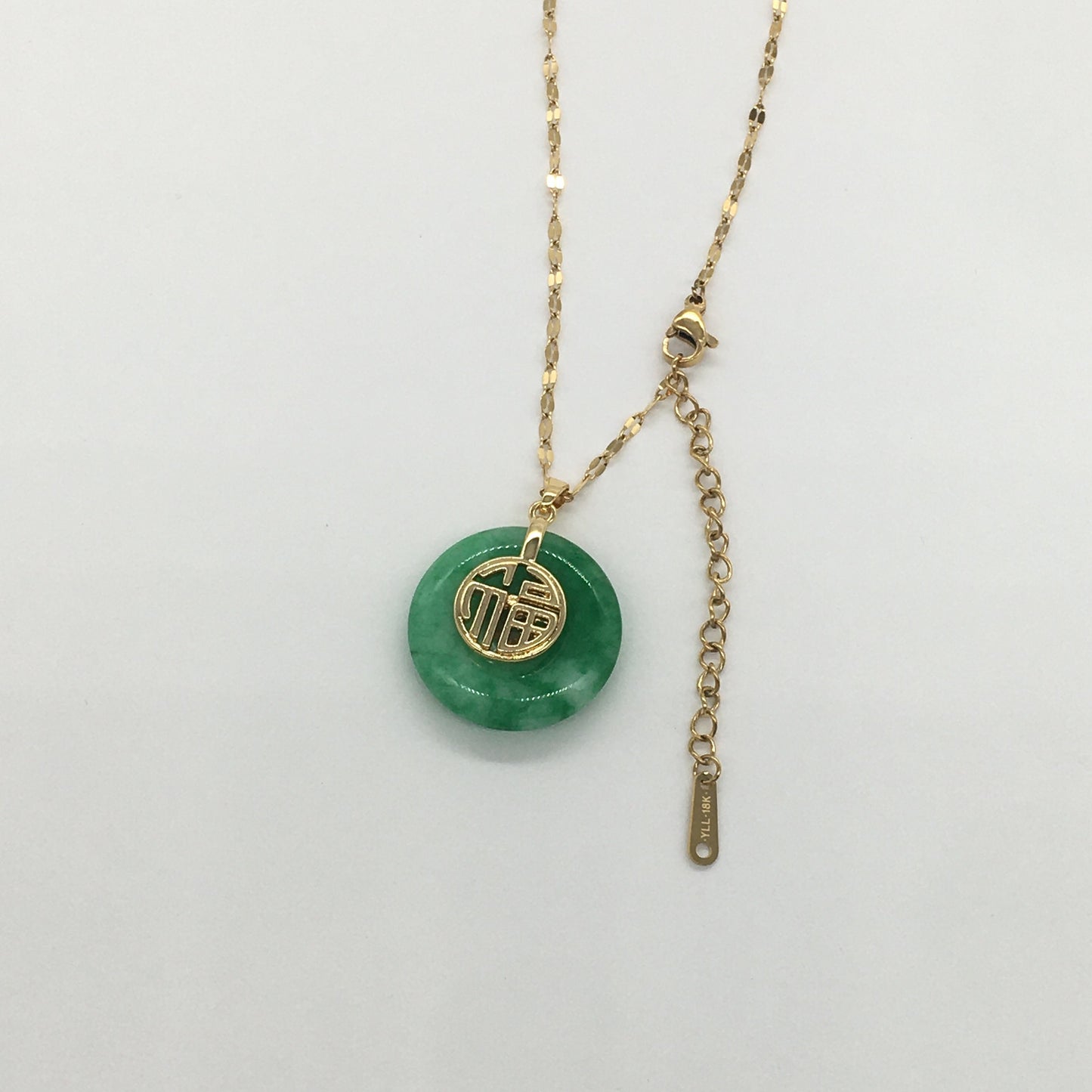 Good Fortune (Fu) Circle Donuts Jade Peace Buckle Coin Jade Jewelry Jade necklace Lucky Gift