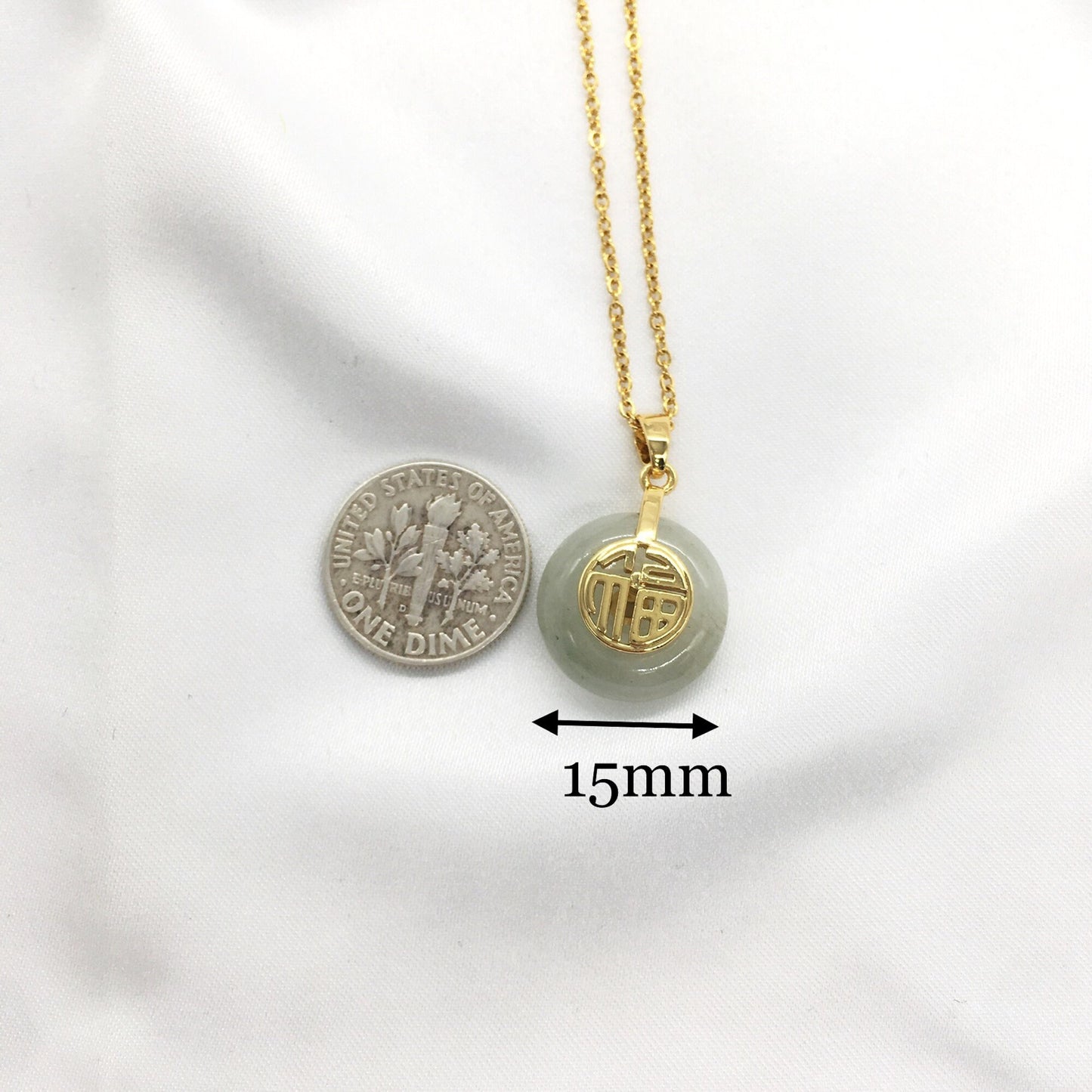 Natural Jade Good Fortune Circle Donuts Jade Peace Buckle Coin Jade Jewelry Jade necklace Lucky Gift