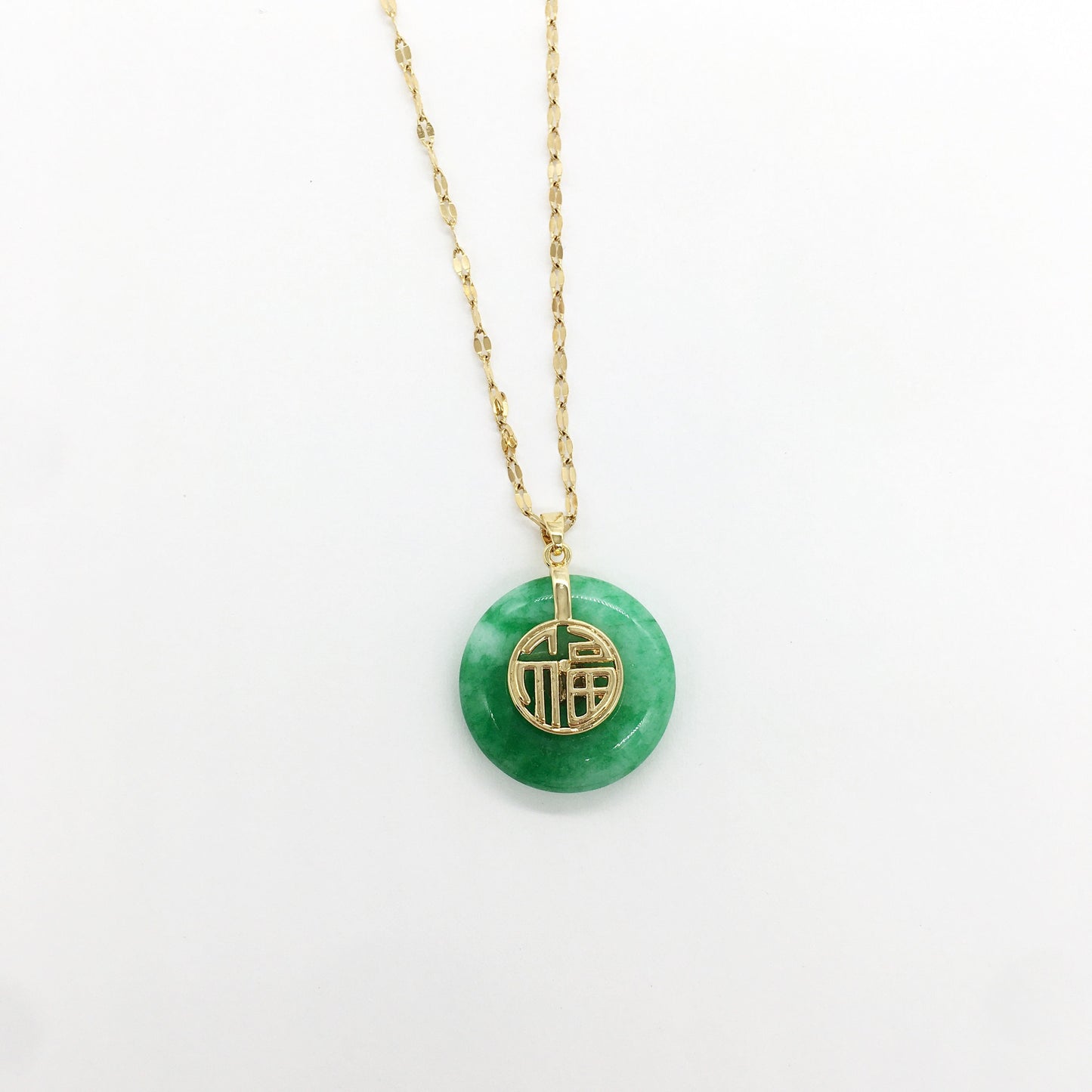 Good Fortune (Fu) Circle Donuts Jade Peace Buckle Coin Jade Jewelry Jade necklace Lucky Gift