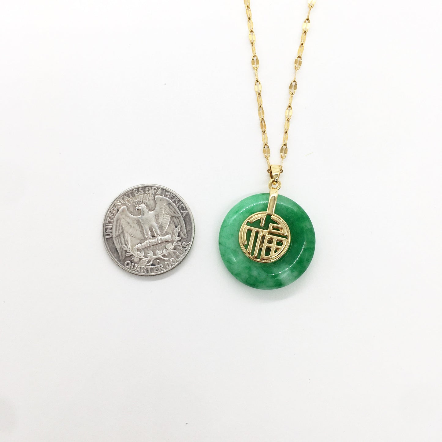 Good Fortune (Fu) Circle Donuts Jade Peace Buckle Coin Jade Jewelry Jade necklace Lucky Gift