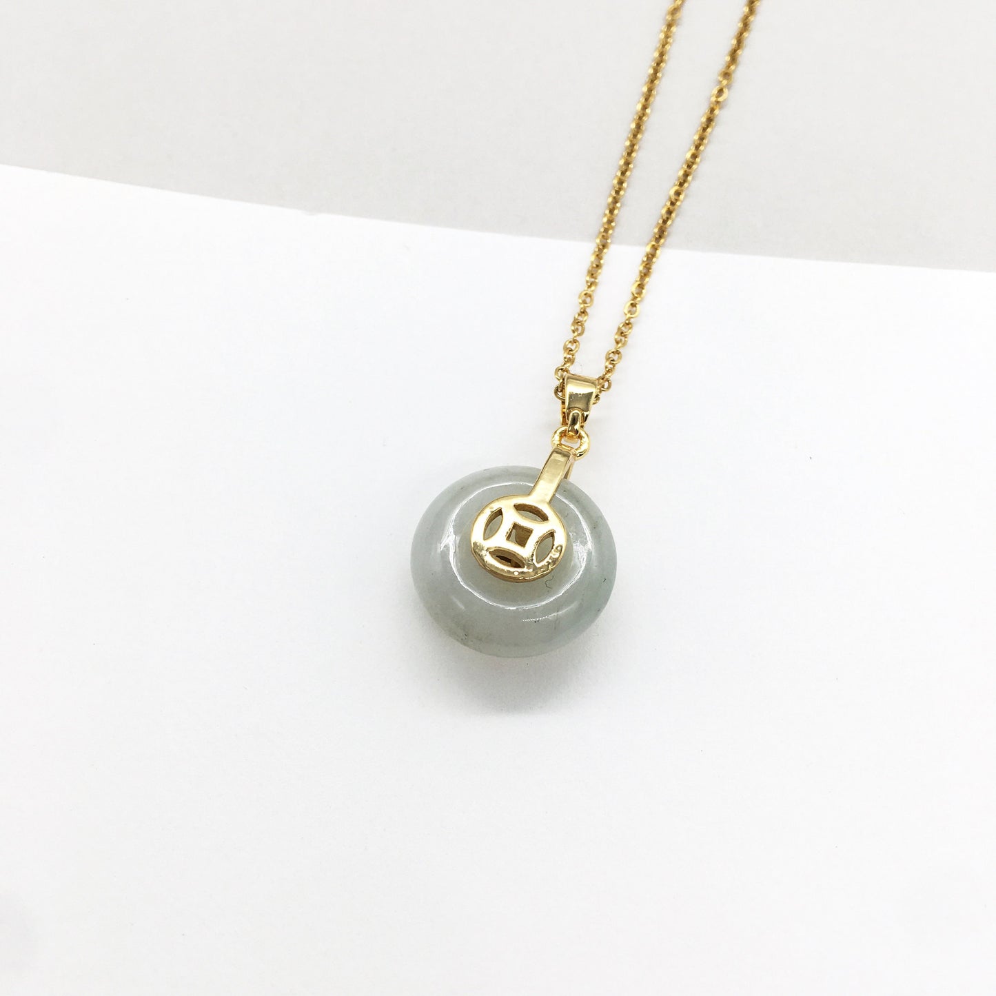 Natural Jade Good Fortune Circle Donuts Jade Peace Buckle Coin Jade Jewelry Jade necklace Lucky Gift
