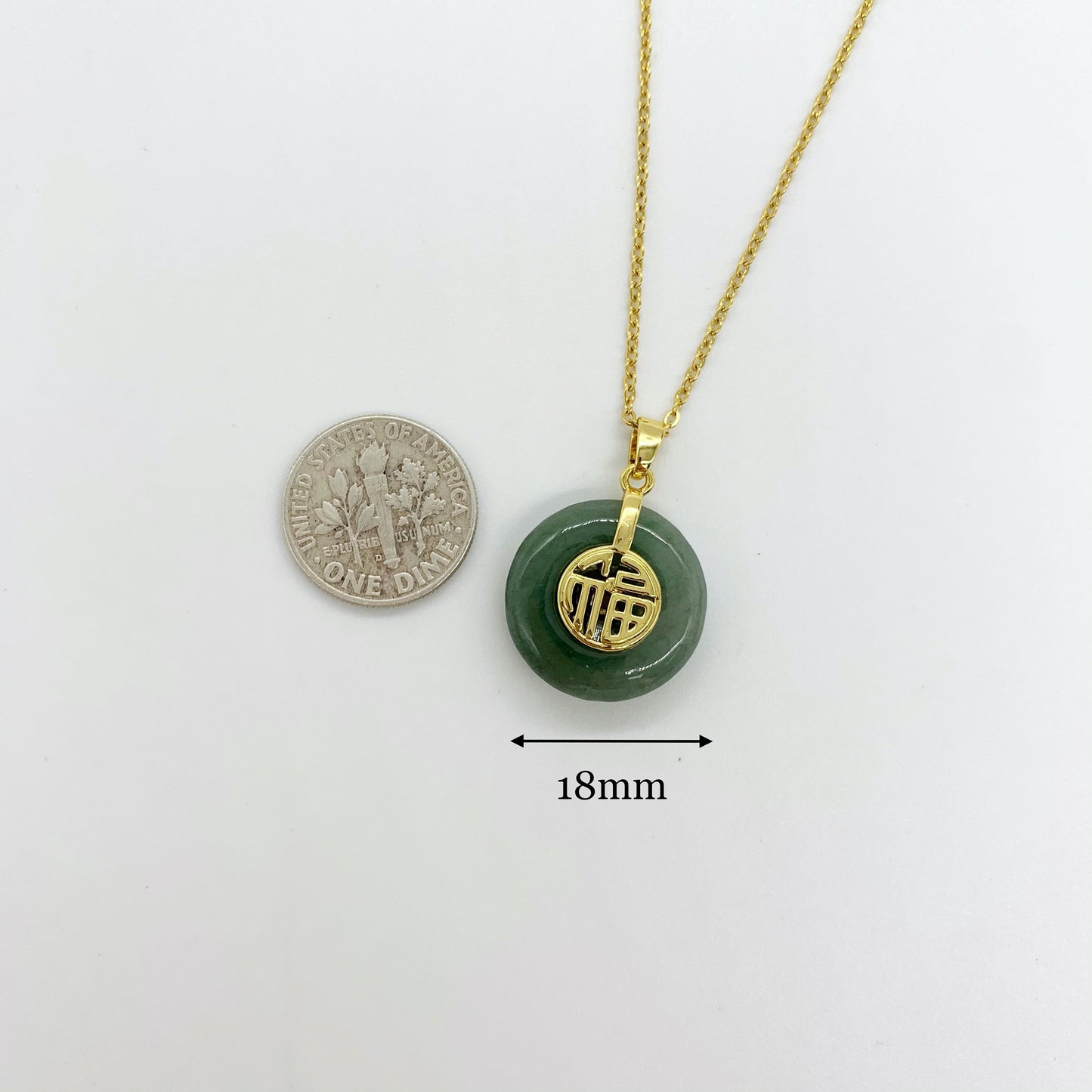 Natural Jade Good Fortune Circle Donuts Jade Peace Buckle Coin Jade Jewelry Jade necklace Lucky Gift