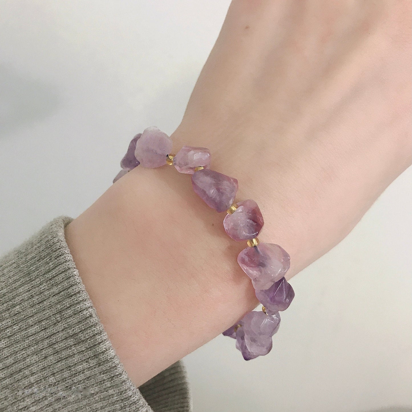 Natural Purple Amethyst Bracelet, Crystal Bracelet