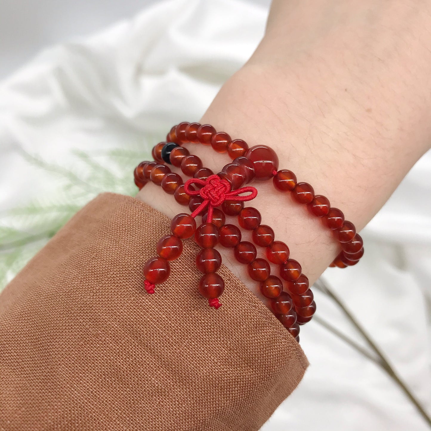 5mm Red Agate Carnelian Beaded Bracelet, Necklace