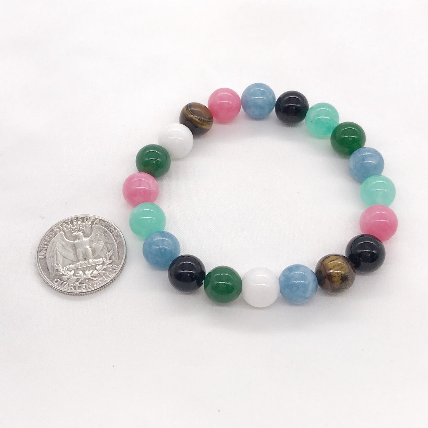 10mm Multi-Gemstone Beaded Bracelet, Natural gemstone bracelet