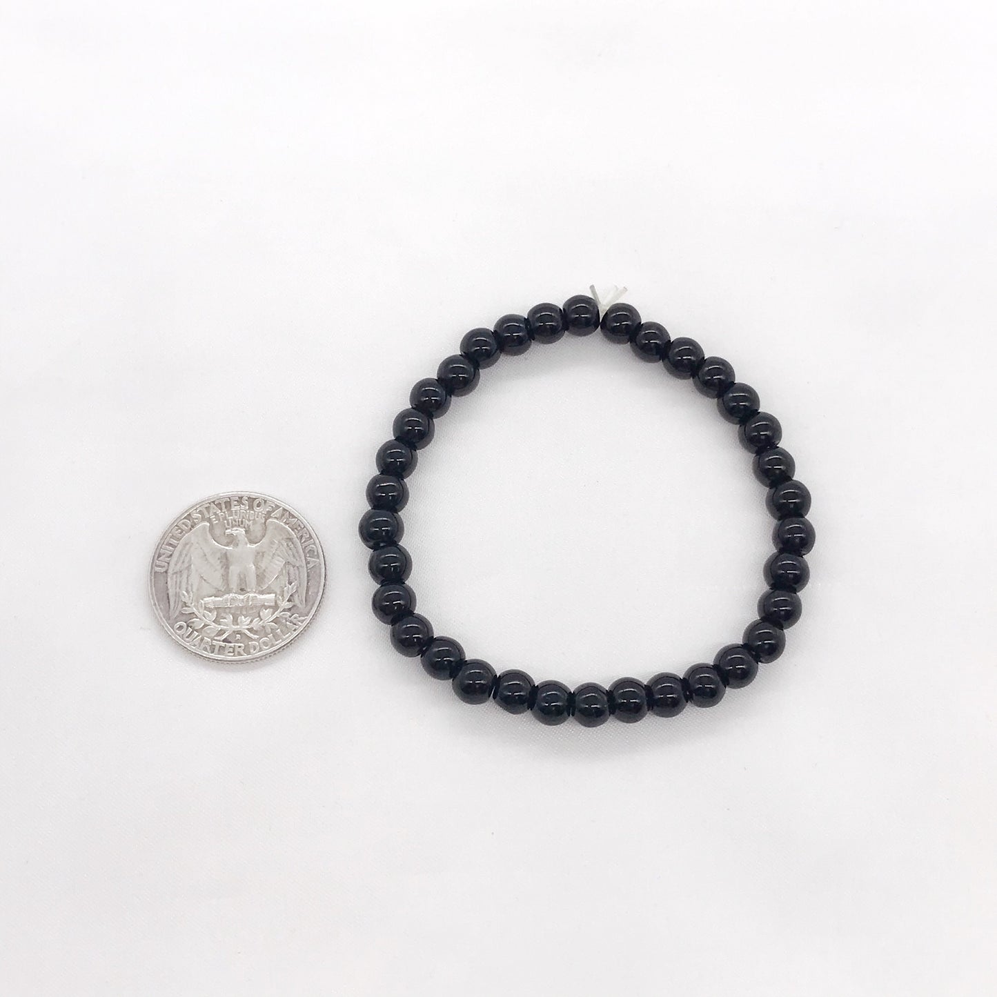 6mm Black Obsidian Beaded Bracelet, Natural gemstone bracelet