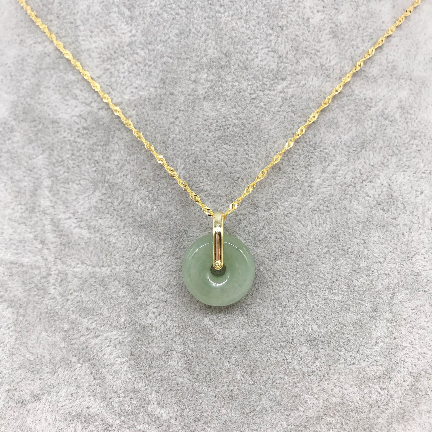925 Sterling Silver Peaceful Buckle Natural Jade Pendant Necklace