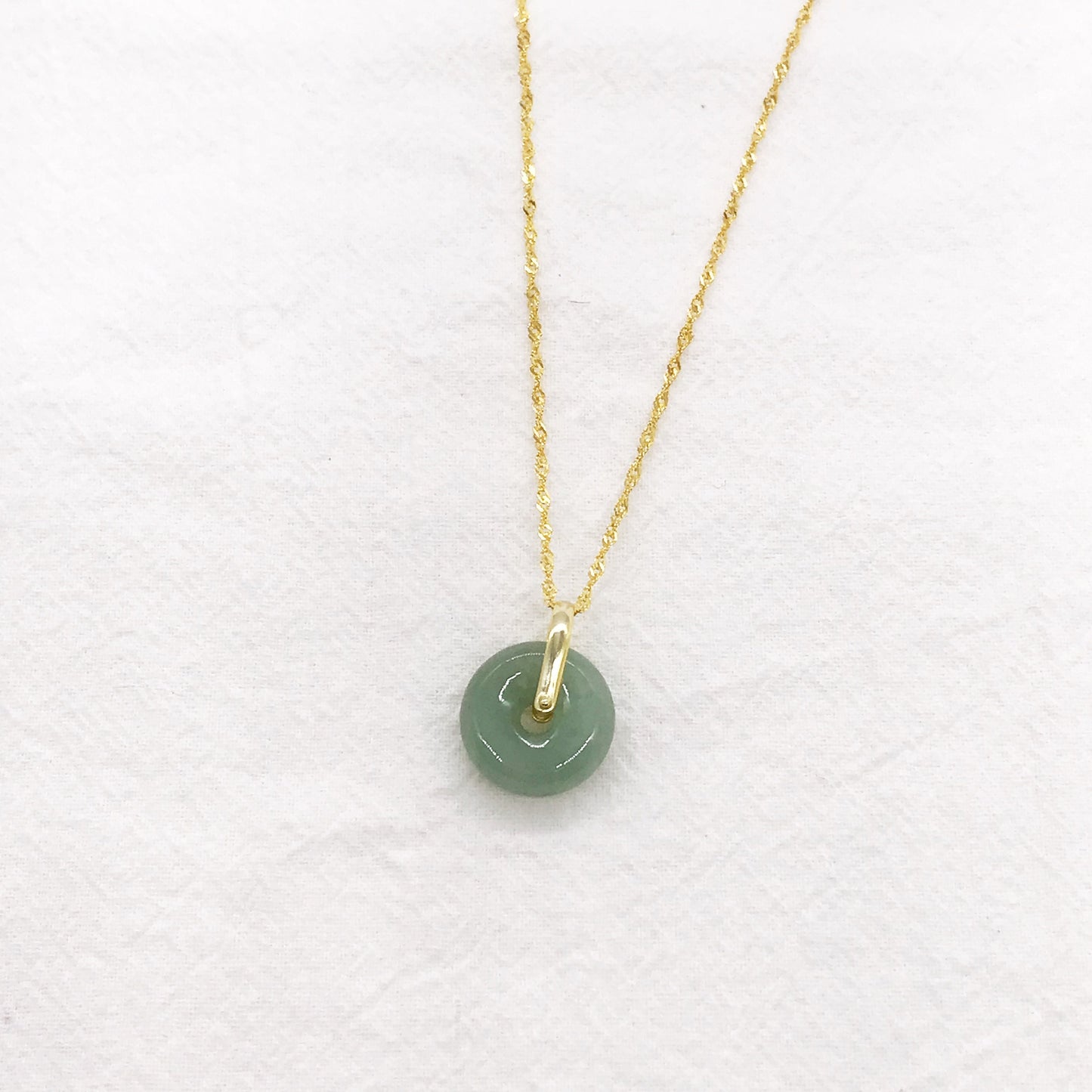 925 Sterling Silver Peaceful Buckle Natural Jade Pendant Necklace