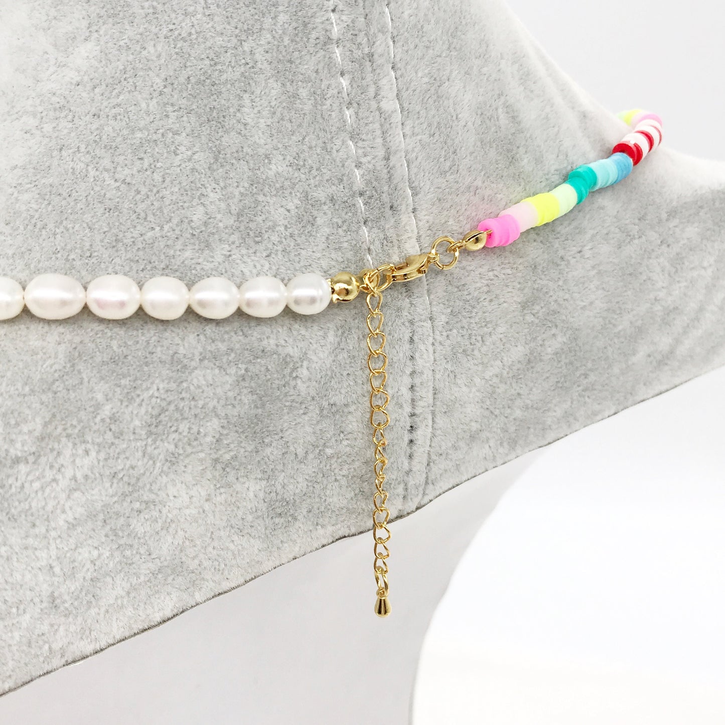Fresh Water Pearls Colorful Beaded Necklace (C)