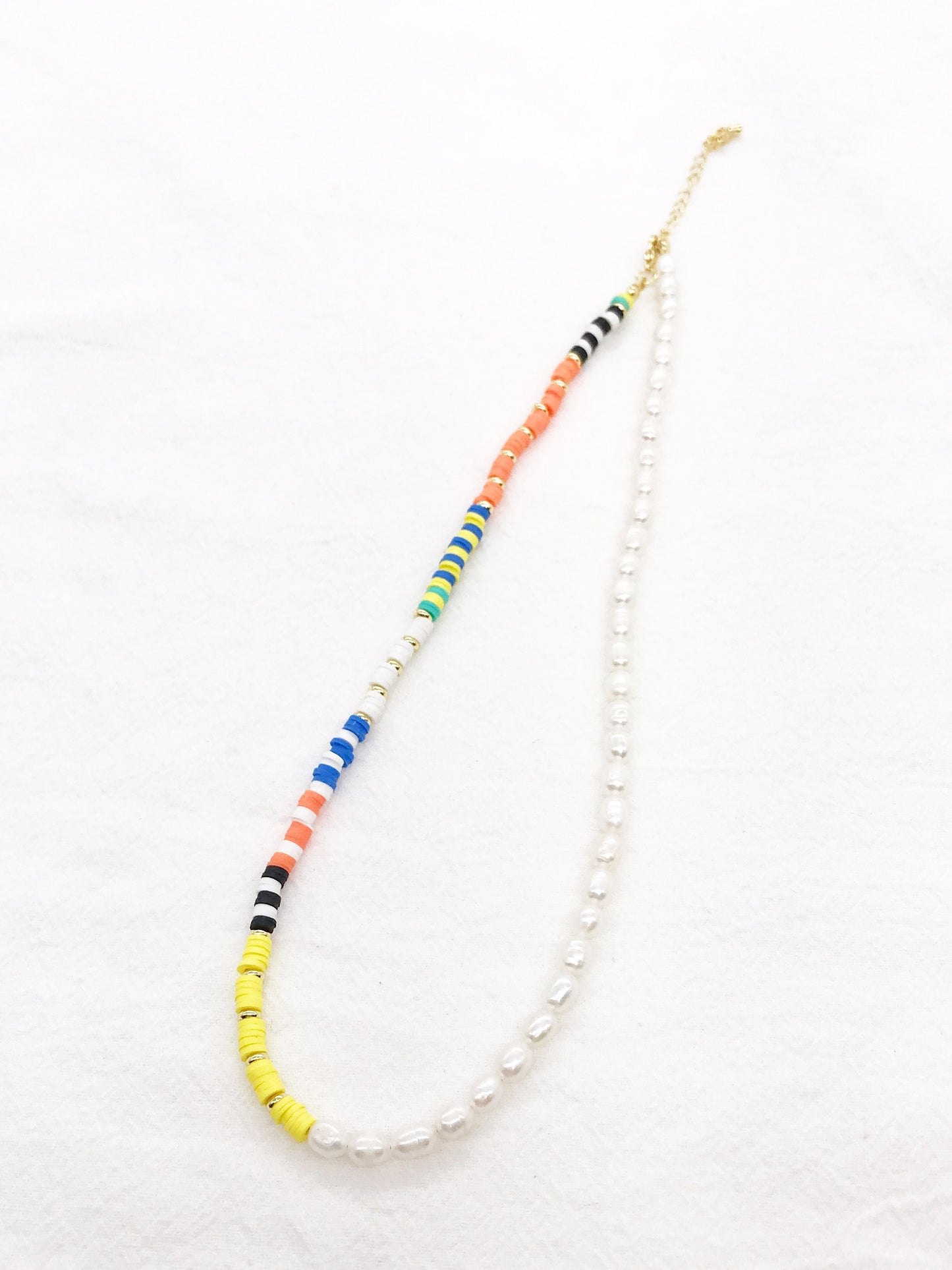 Fresh Water Pearls Colorful Beaded Necklace (B)