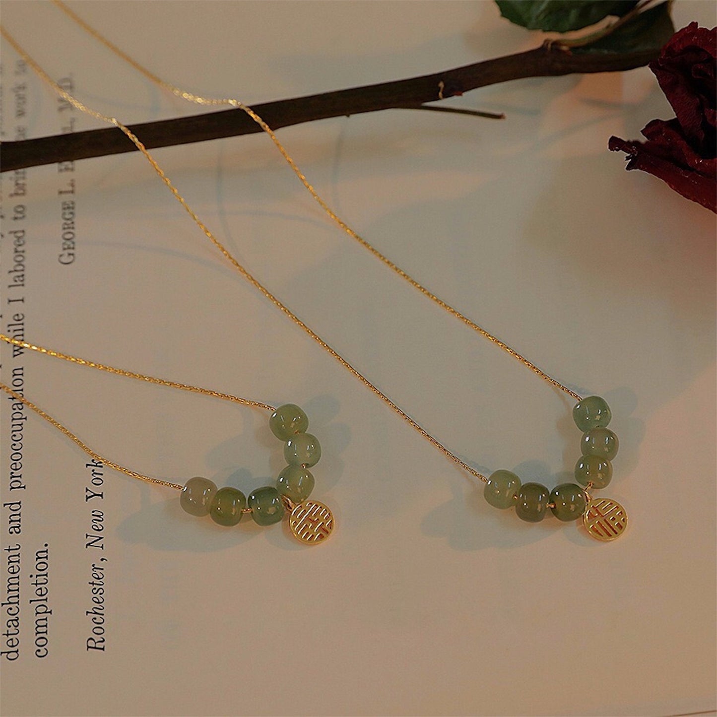 Lucky Circle Donuts Hetian Jade Peace Buckle Coin Jade Necklace