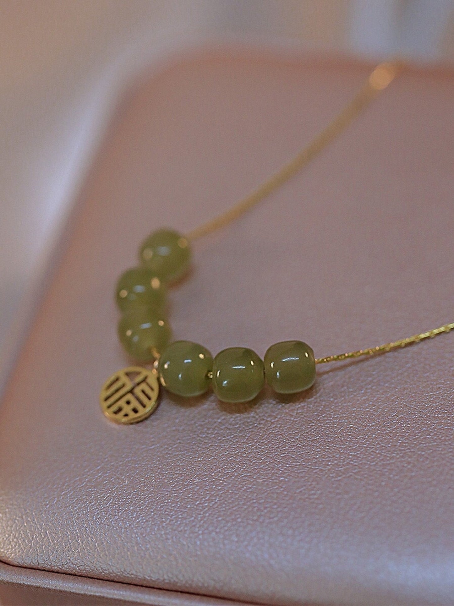 Lucky Circle Donuts Hetian Jade Peace Buckle Coin Jade Necklace