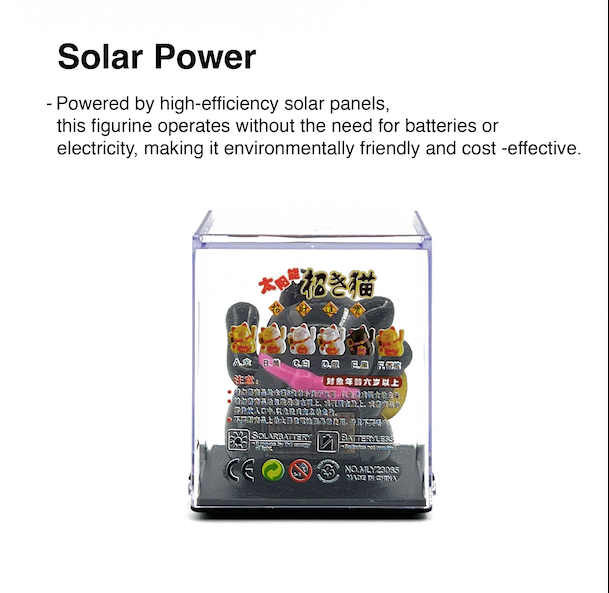 Solar-Powered Waving Arm Lucky Cat