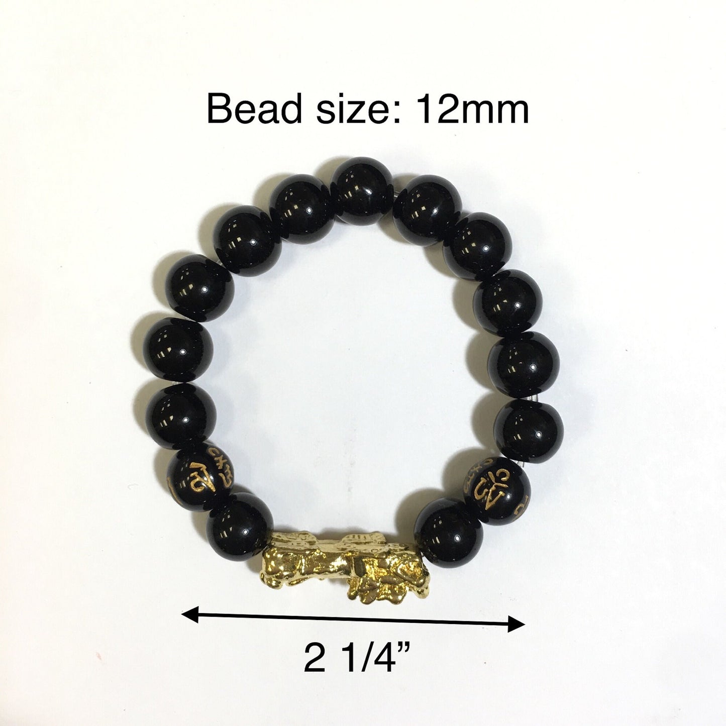 12mm Dragon onyx beaded bracelet