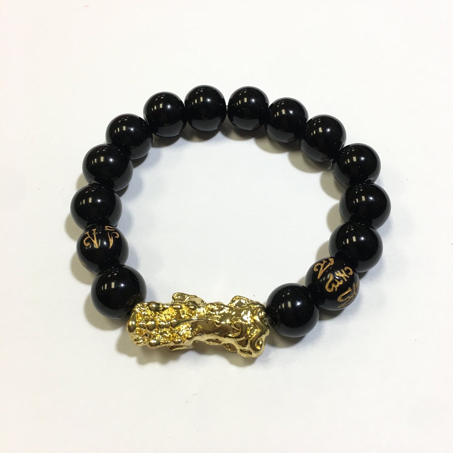 12mm Dragon onyx beaded bracelet