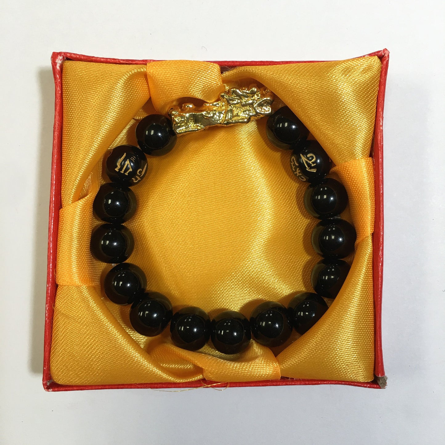 12mm Dragon onyx beaded bracelet