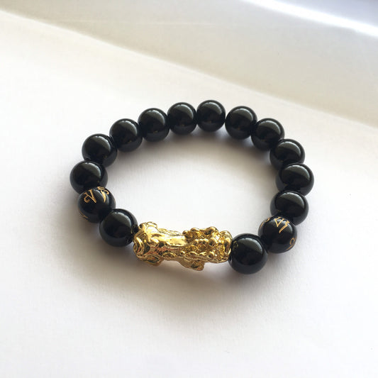 12mm Dragon onyx beaded bracelet