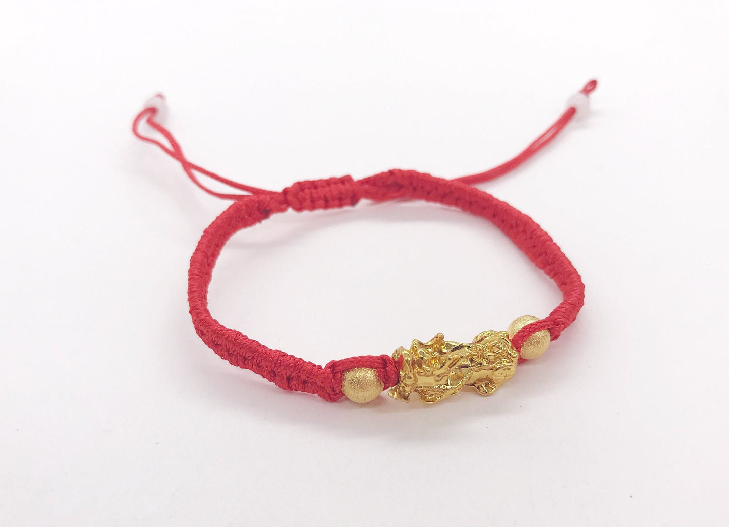 Gold plated Pi Xiu Lucky Red String woven Bracelet, Protection Adjustable Bracelet For Women Men Boys Girls Baby