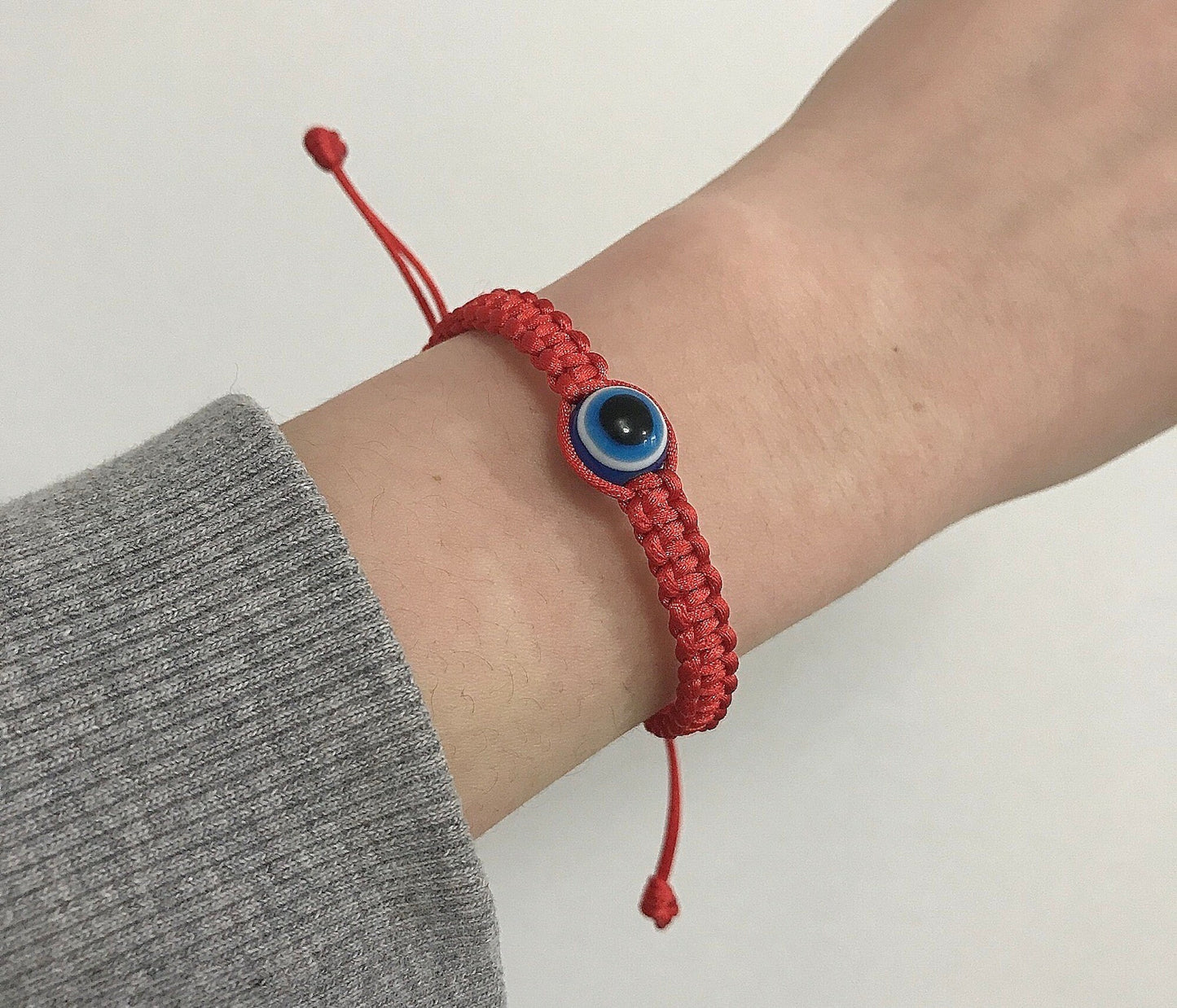 Evil Eye Lucky Red String woven Bracelet, Kabbalah Protection Adjustable Bracelet For Women Men Boys Girls Baby