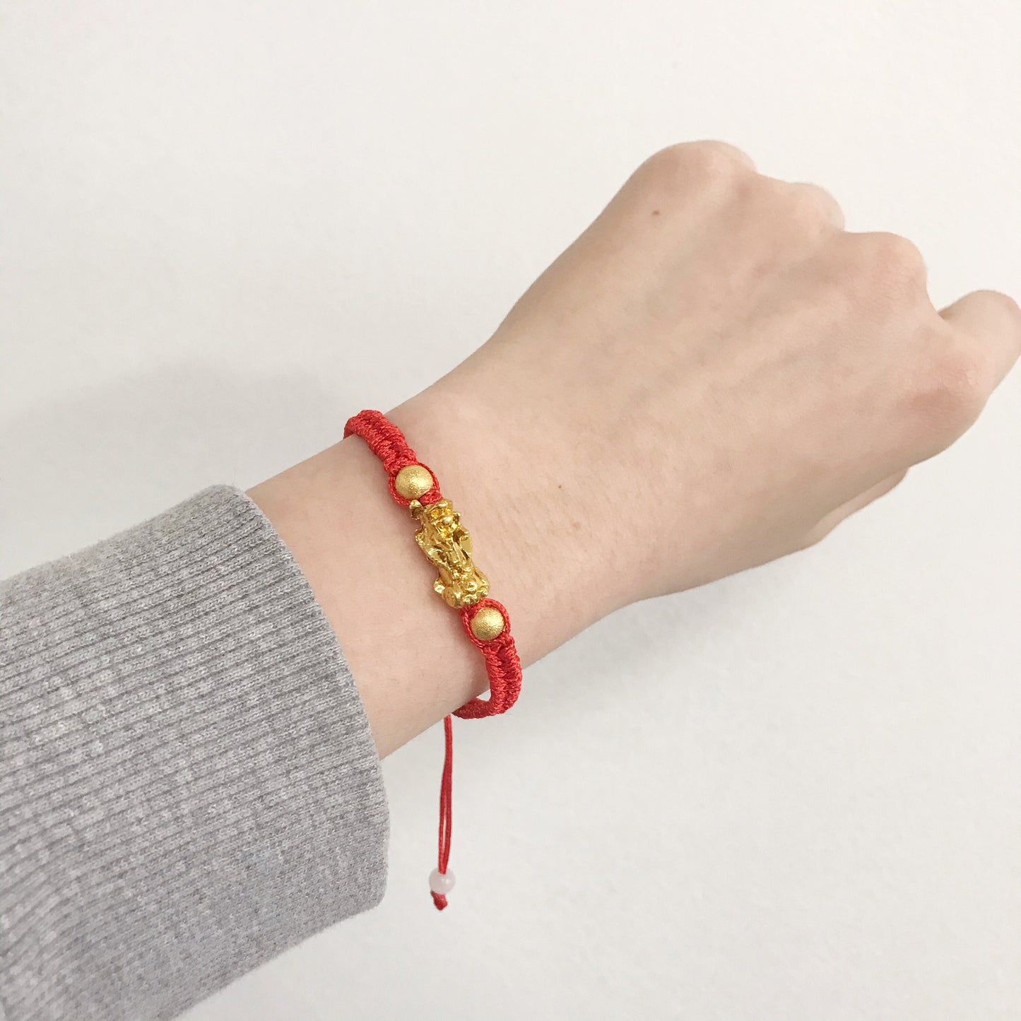 Gold plated Pi Xiu Lucky Red String woven Bracelet, Protection Adjustable Bracelet For Women Men Boys Girls Baby