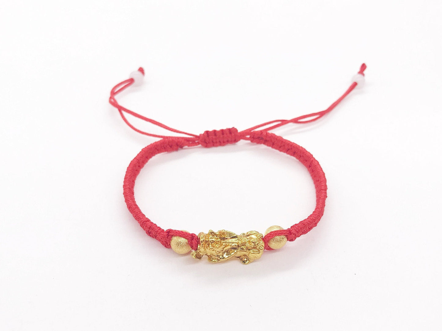 Gold plated Pi Xiu Lucky Red String woven Bracelet, Protection Adjustable Bracelet For Women Men Boys Girls Baby