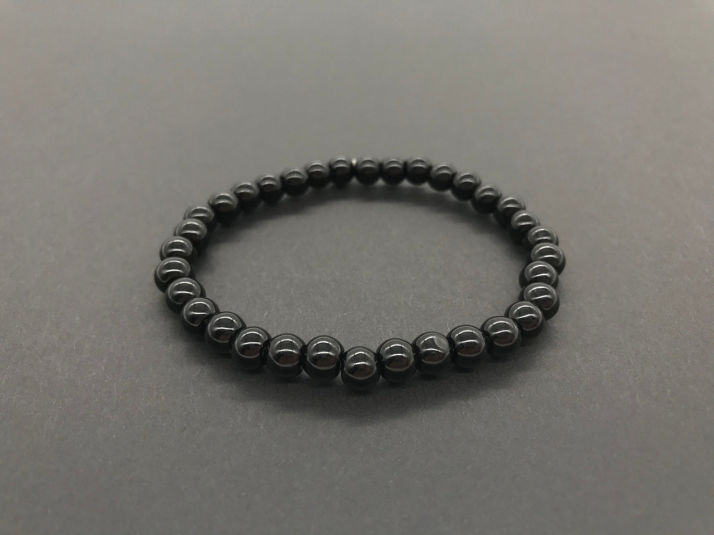 6mm Black Obsidian Beaded Bracelet, Natural gemstone bracelet