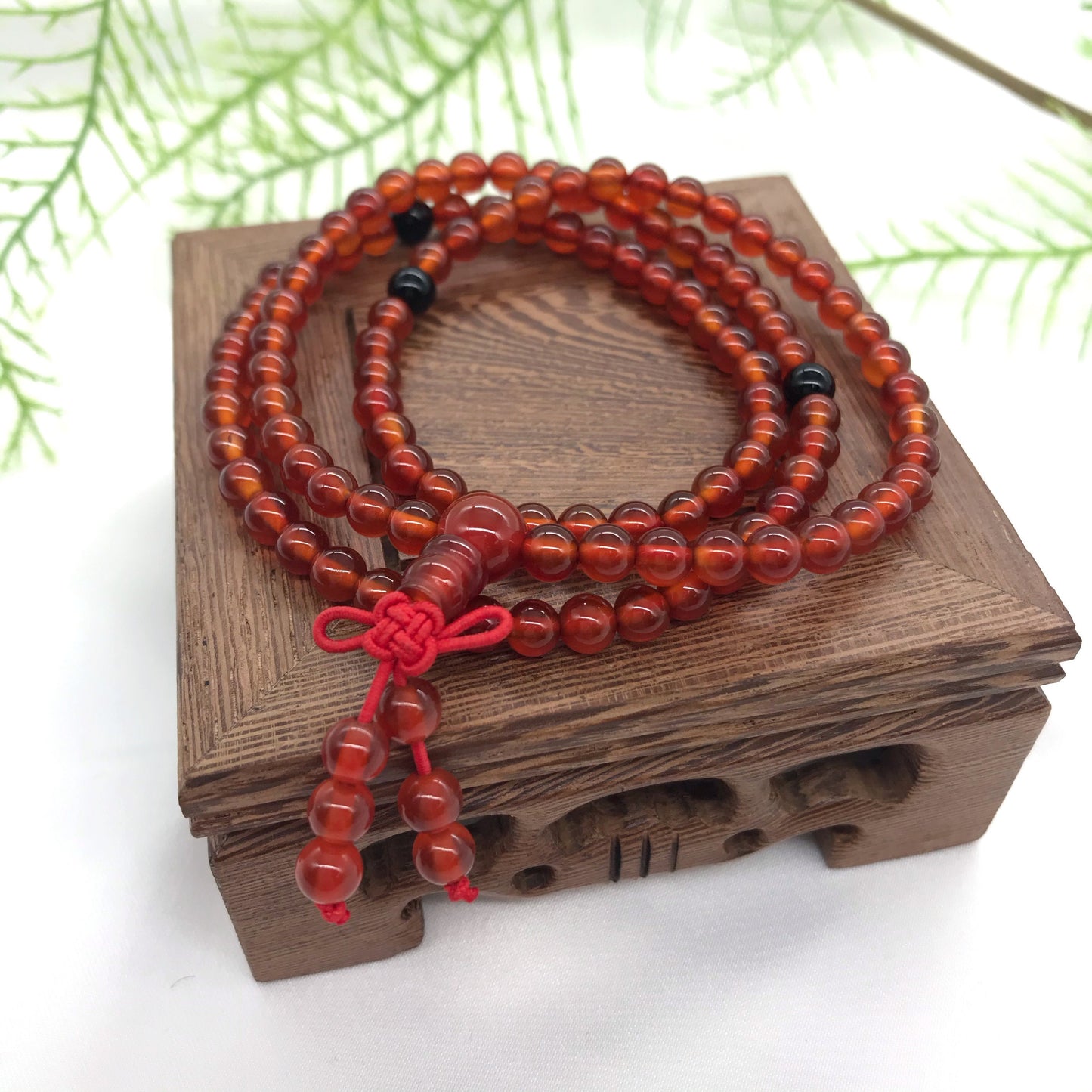 5mm Red Agate Carnelian Beaded Bracelet, Necklace