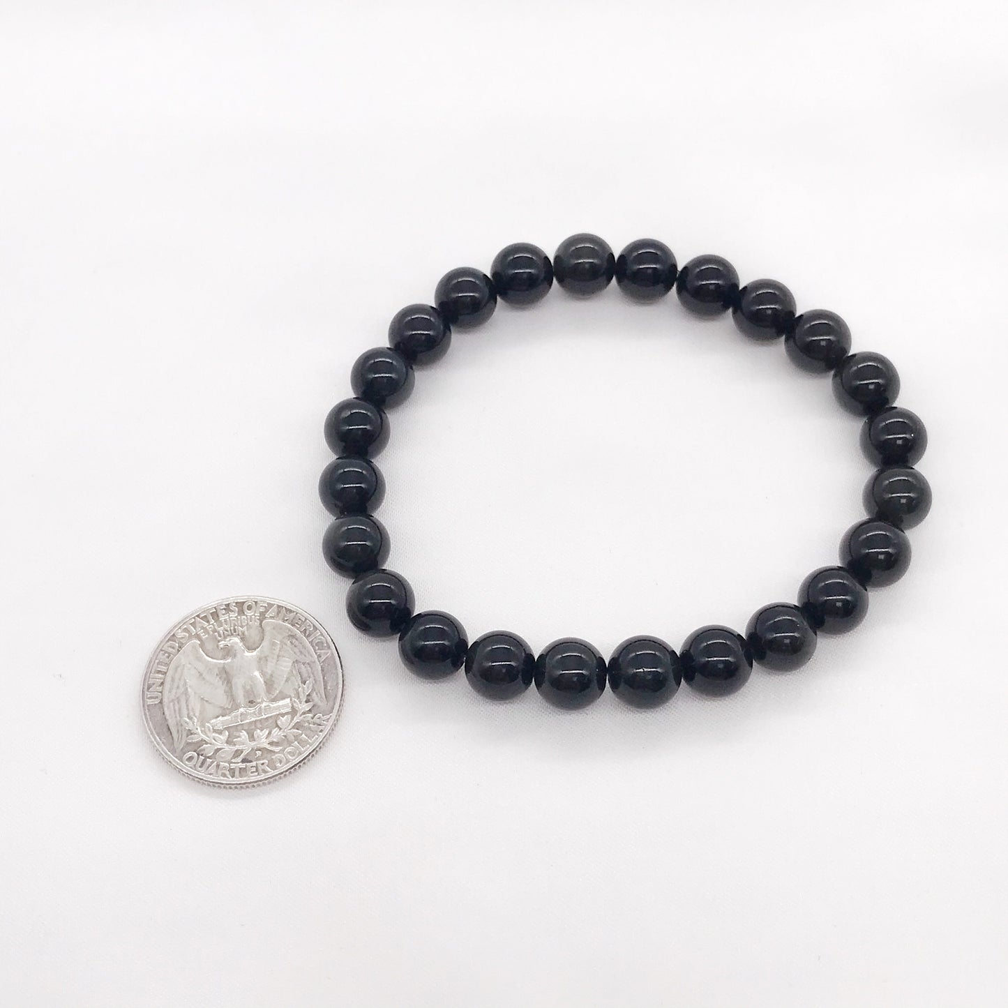 8mm Black Obsidian Beaded Bracelet, Natural gemstone bracelet
