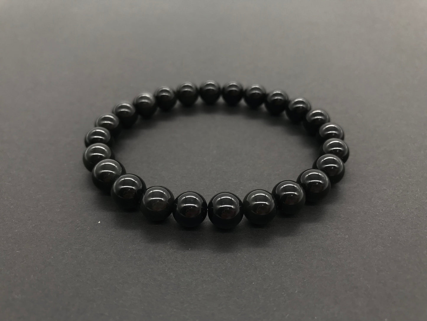 8mm Black Obsidian Beaded Bracelet, Natural gemstone bracelet