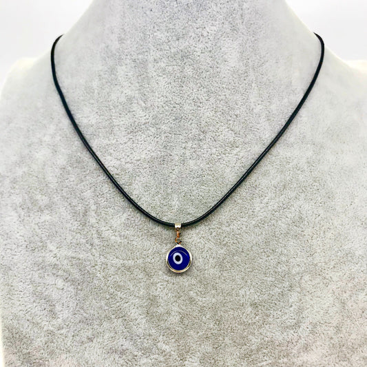 Evil Eye Amulet Pendant Black String Necklace, Protection Jewelry