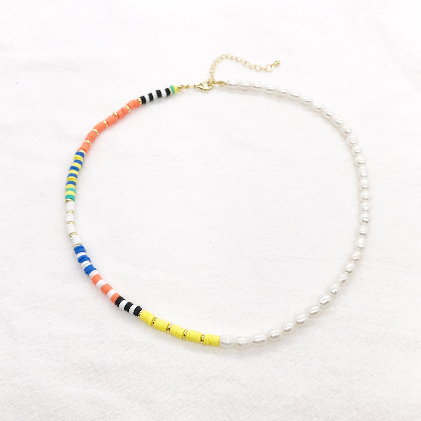 Fresh Water Pearls Colorful Beaded Necklace (B)
