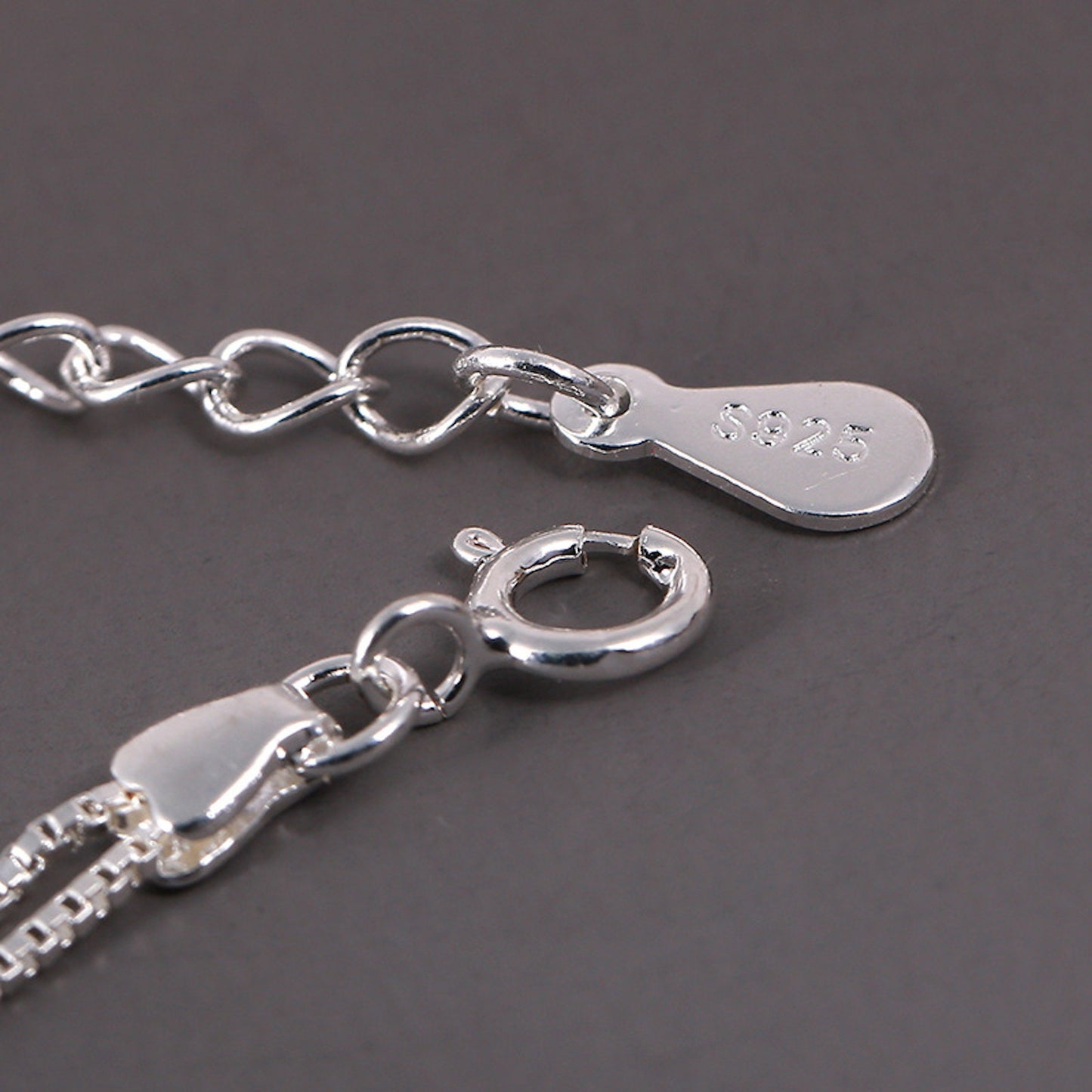 Sterling Silver Tiny Little Stars and Ball Charm Adjustable Box chain Bracelet