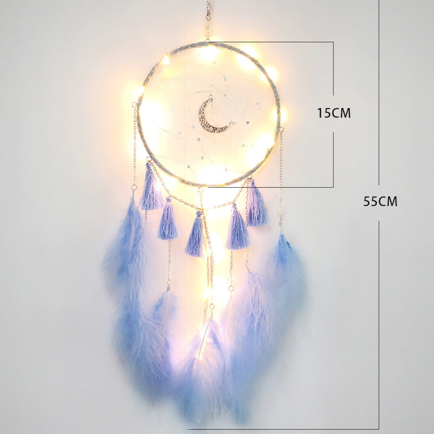 6" Nature Material White Feather Handmade Dreamcatcher