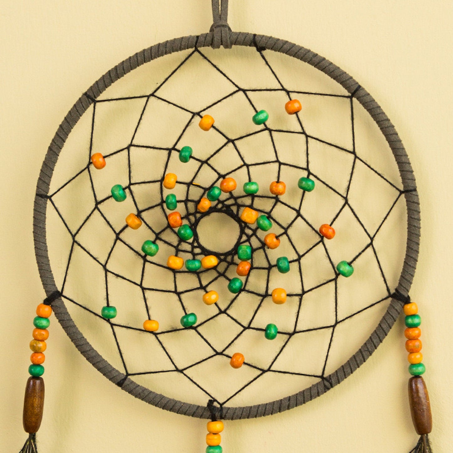 6" Nature Material Peacock Feather Handmade Dreamcatcher